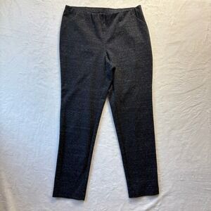 J Jill Pants Women Sz Large Tall Dark Gray Ponte‎ Pull On Slim Heathered Stretch